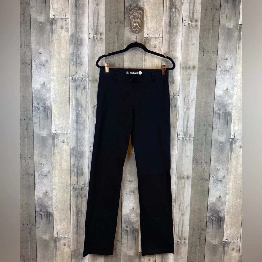 Betabrand Classic Dress Pant Yoga Pant Straight in Black Size Small Regular.